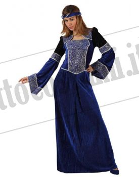 Costume da dama medievale azzurra